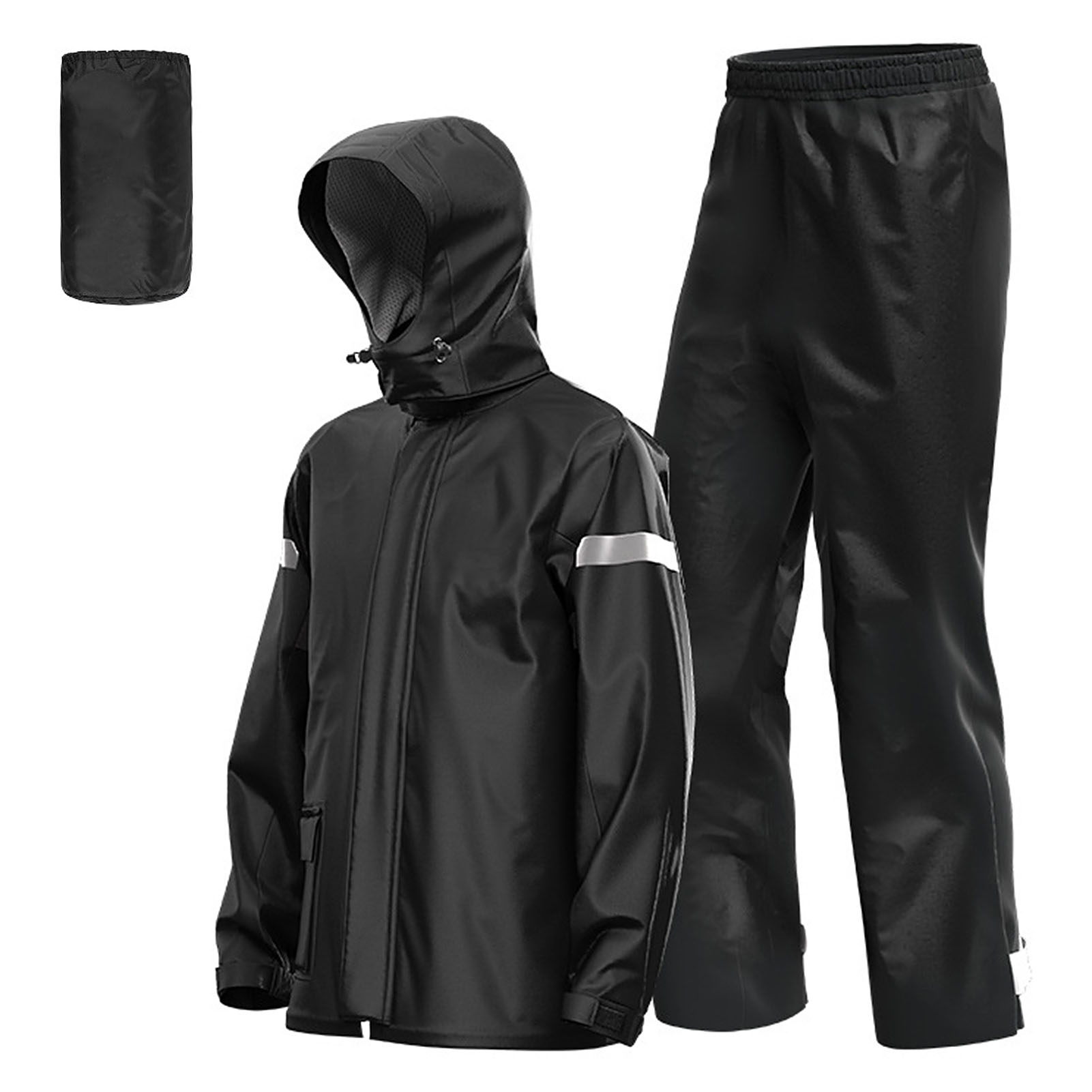 Cycling Gear Pants - 男性用バイク用レインスーツ、屋外用反射材付き防水レインジャケットとパンツ、バイク乗車、サイクリング、キャンプ、ハイキング用レインギア