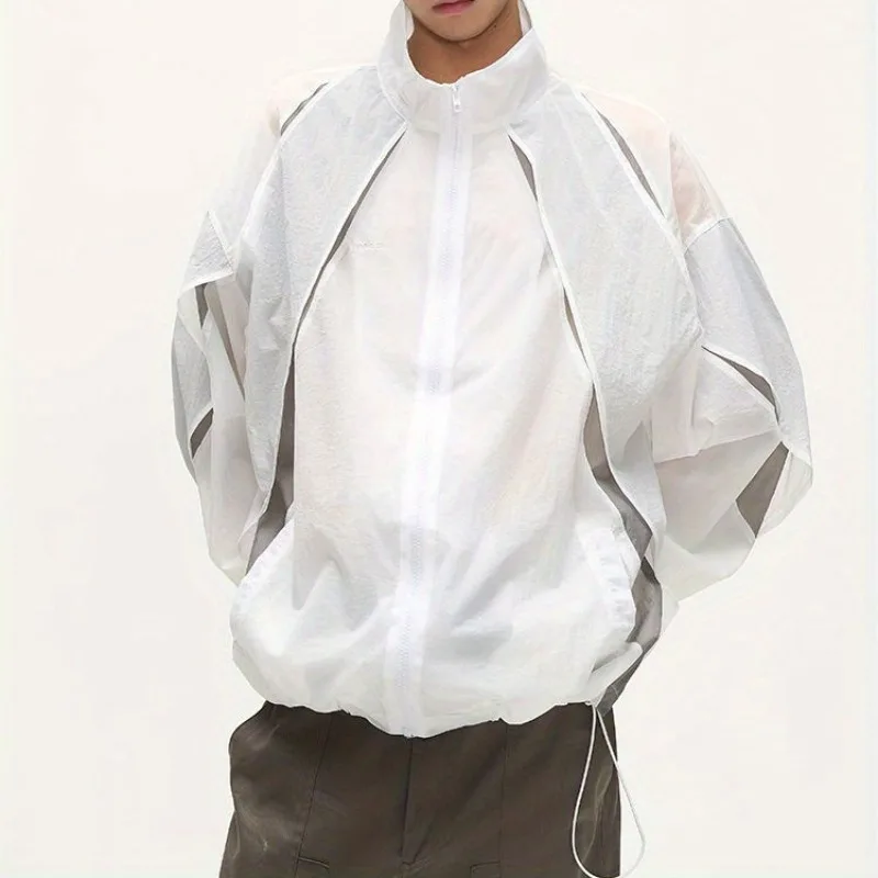 Cycling Gear For Men - 男性と女性のための日本の二重層,十分な日焼け止めスーツ,スタンドカラー,速乾性,肌のコート,ハイストリート,機能,通気性