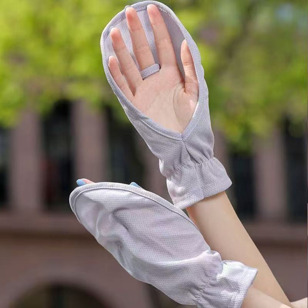 Cycling Glove - 抗紫外線日焼け止めスリーブ 調節可能な袖口 日焼け止めドライビングスリーブグローブ 伸縮性のあるゆったりとしたサイクリングアームカバー アウトドアスポーツ用
