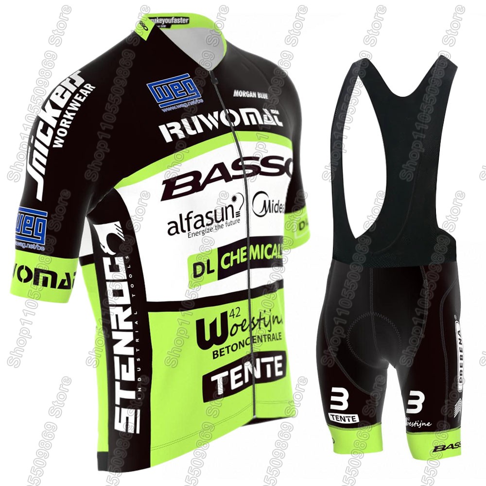 Cycling Bib Shorts - 2026 バッソチームフランダースサイクリングジャージセット半袖ベルギー服メンズロードバイクシャツスーツ自転車ビブショーツ MTB Ropa