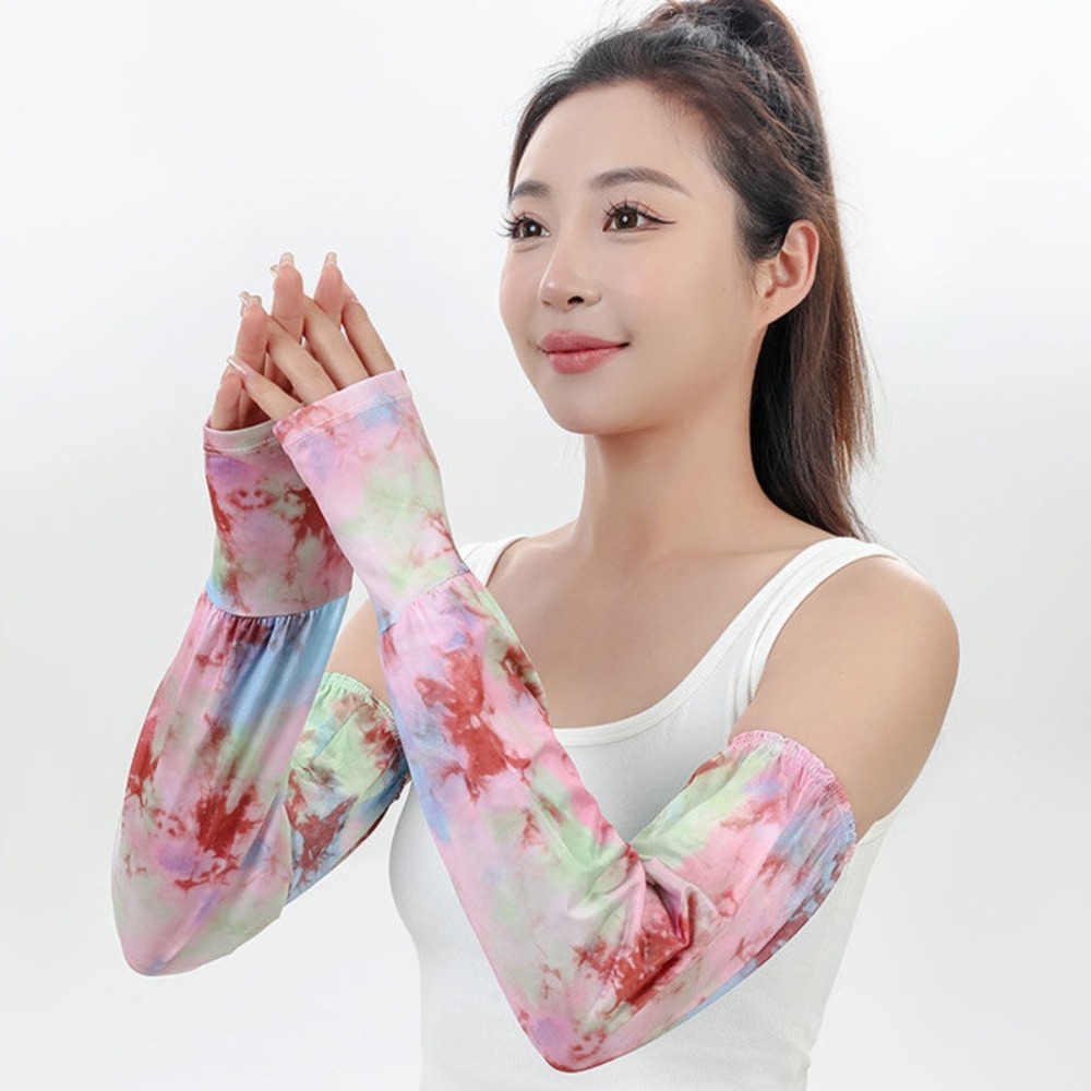タイダイ染めロングアイスシルクスリーブエスニックスタイル日焼 - Cycling Glove のレビューと価格