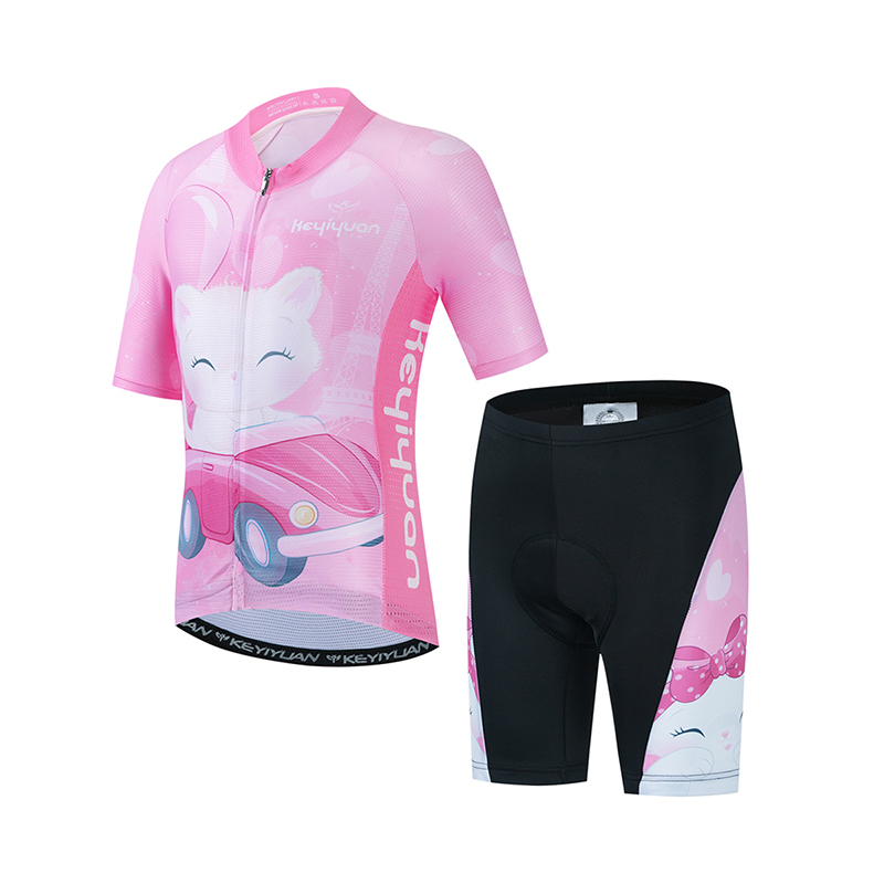 Keyiyuan-子供用サイクリングジャージ,半袖サイクリン - Cycling Gear Outfit のレビューと価格