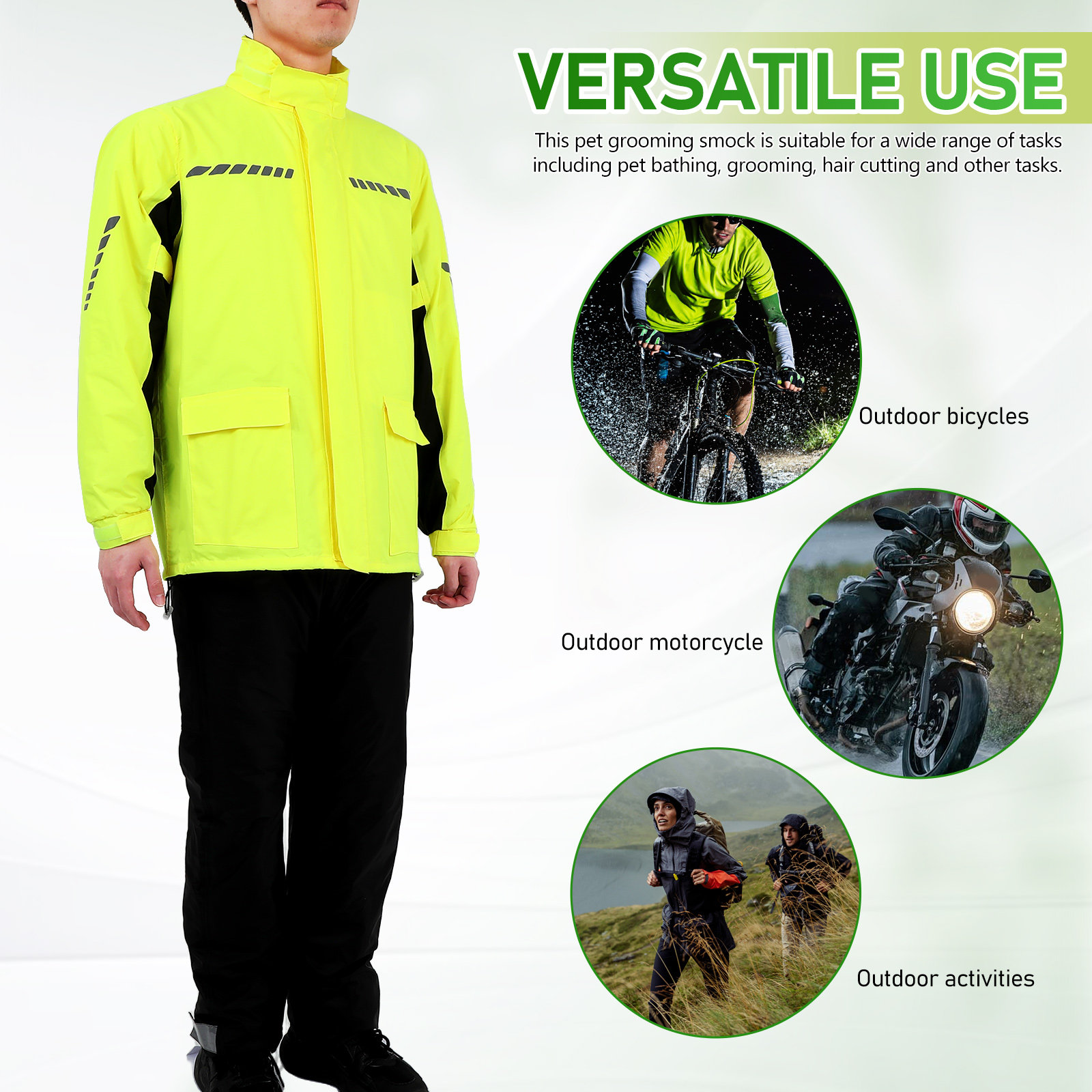 1 セット男性屋外サイクリングレインスーツ防水反射オートバイ - Cycling Gear Pants のレビューと価格