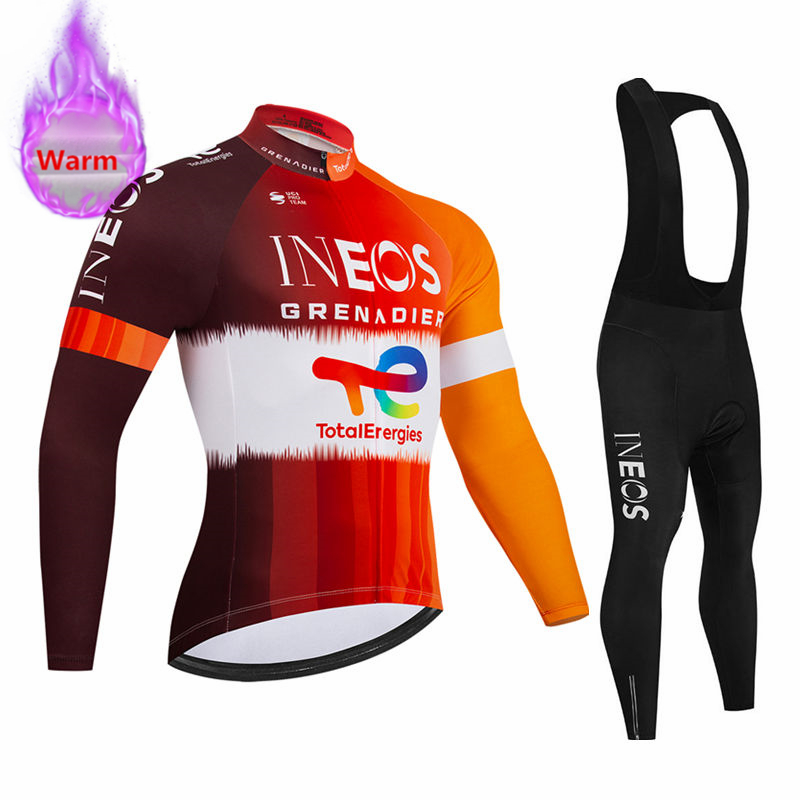 Ineos チーム冬用長袖サーマルフリースサイクリングジャー - Cycling Gear Outfit のレビューと価格