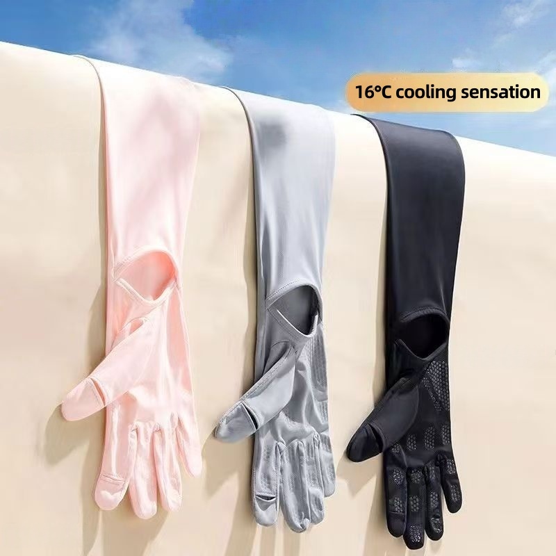 UPF50+ アイスシルク日焼け止めアームスリーブ、手袋付き - Cycling Glove のレビューと価格