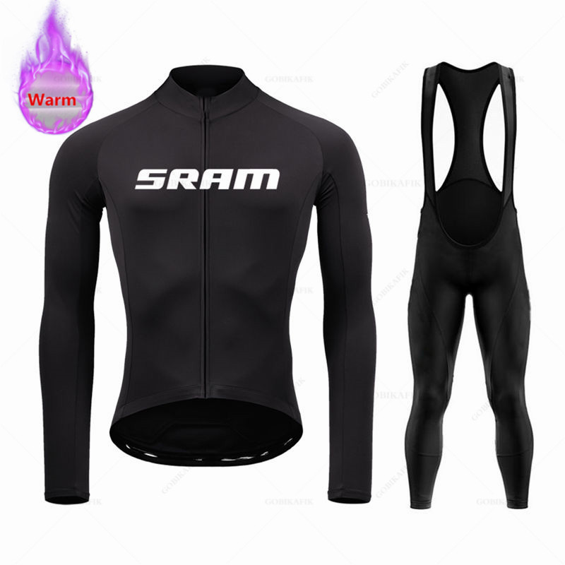 Sramチーム-サーマルフリースサイクリングウェアセット,マ - Cycling Gear Outfit のレビューと価格